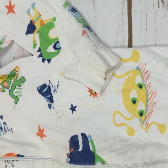 Hanna Andersson White Space Jammies 90cm 3T - Picture 4 of 8